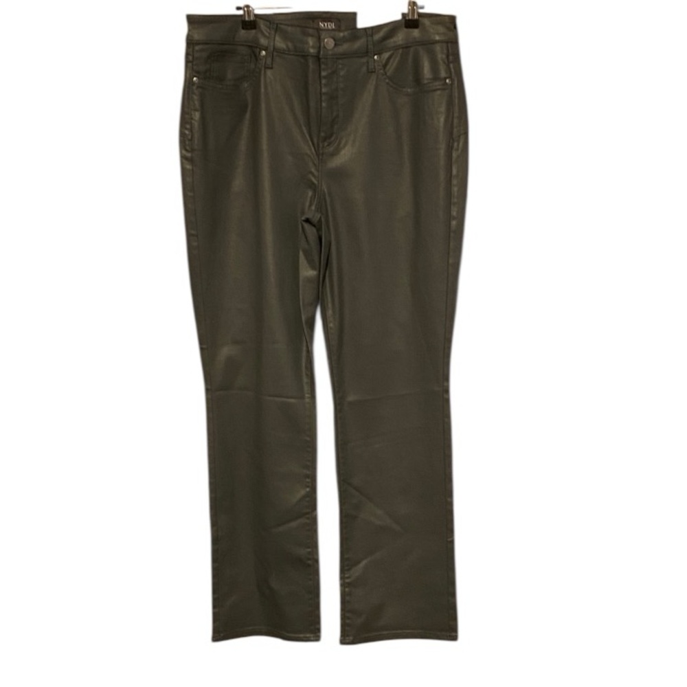 NYDJ Marilyn Coated uplift jeans New size 14 gray straight leg
